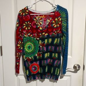DESIGUAL KNITTED TOP SWEATER LARGE